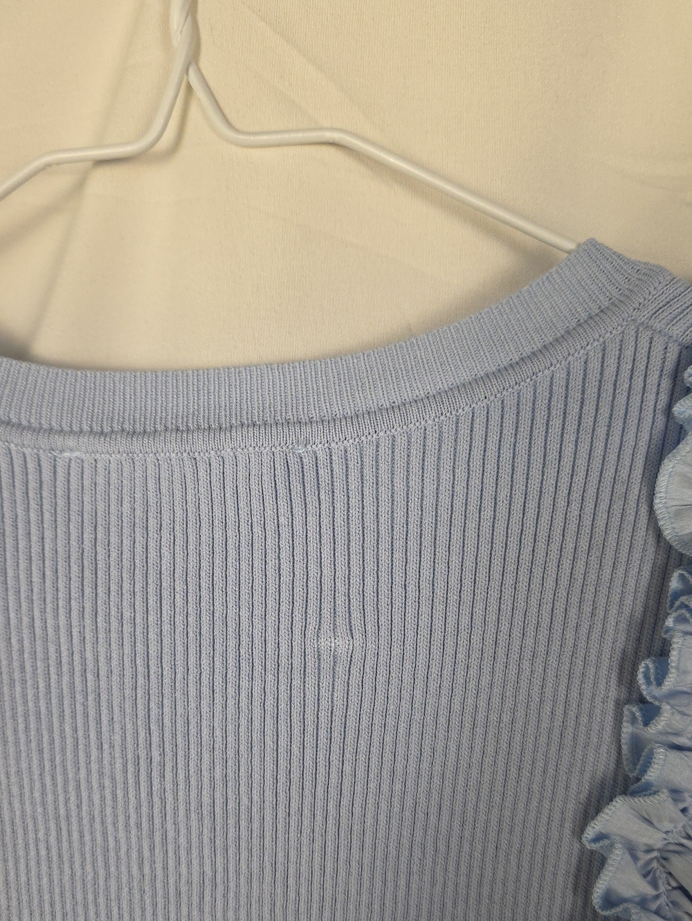 INDUSTRY Light Blue Ruffle Sleeve Ribbed Tank - Picture 5 of 6
